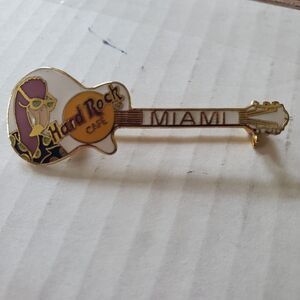 Hard Rock Cafe Pin Miami Pink Flamingo With Shades, Party Shirt Electric Guitar